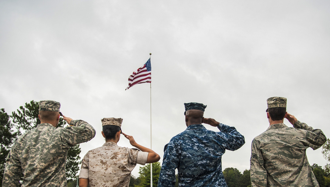 us military salute to us flag