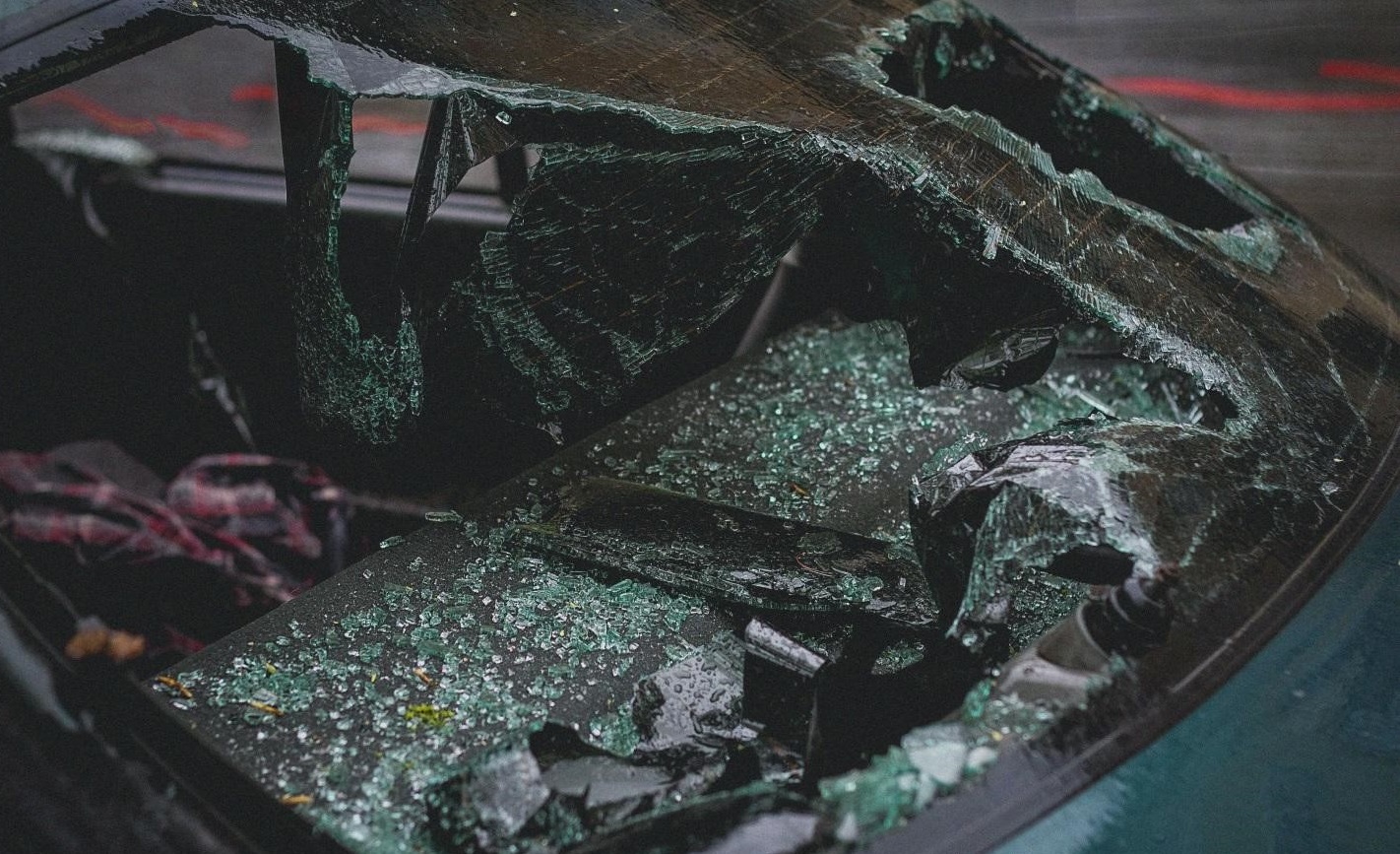 Broken windshield