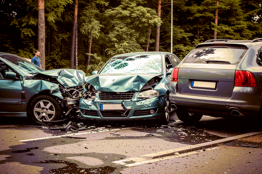 three-car accident